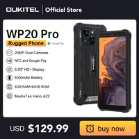 (Światowa premiera) Oukitel WP20 Pro wytrzymały smartfon 5.93 "4GB + 64GB 6300mAh Octa Core telefon komórkowy 20MP telefon komórkowy NFC 1